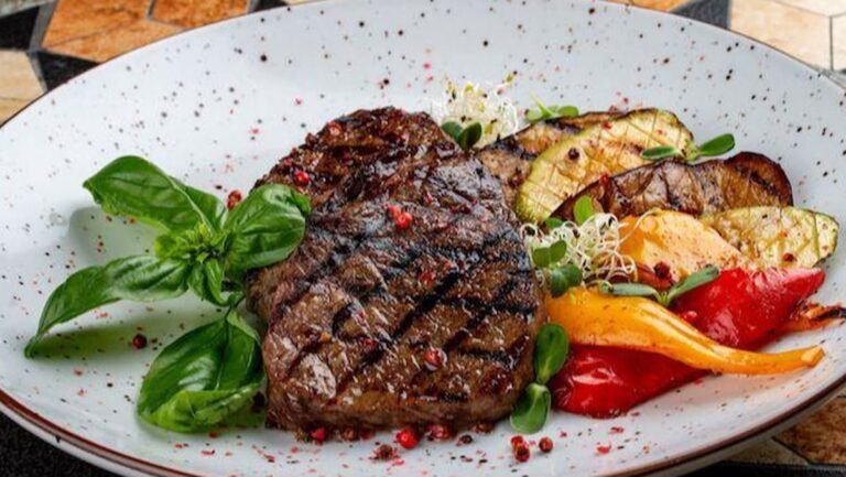 Steak served with vegetables as a source of dietary iron