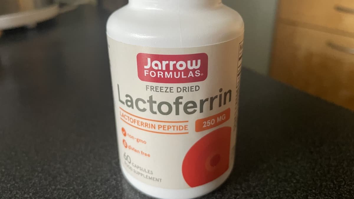 Jarrow Formulas Lactoferrin 250 mg supplement containing apolactoferrin