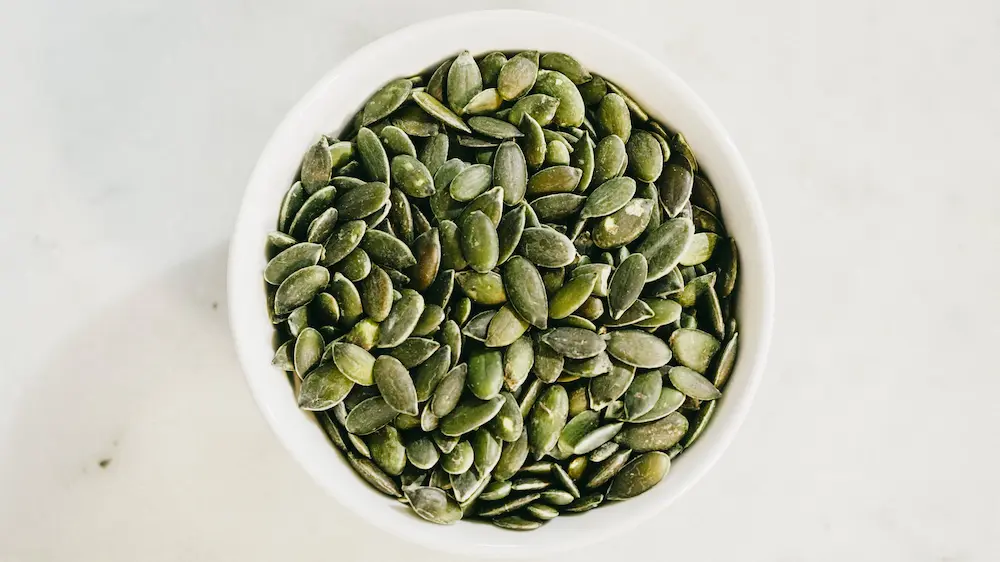 Pumpkin seeds in a bowl