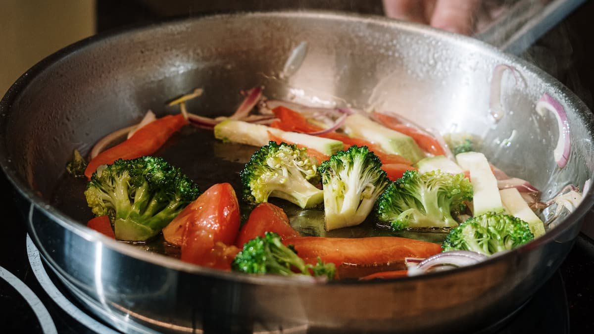 stir-frying frozen veg