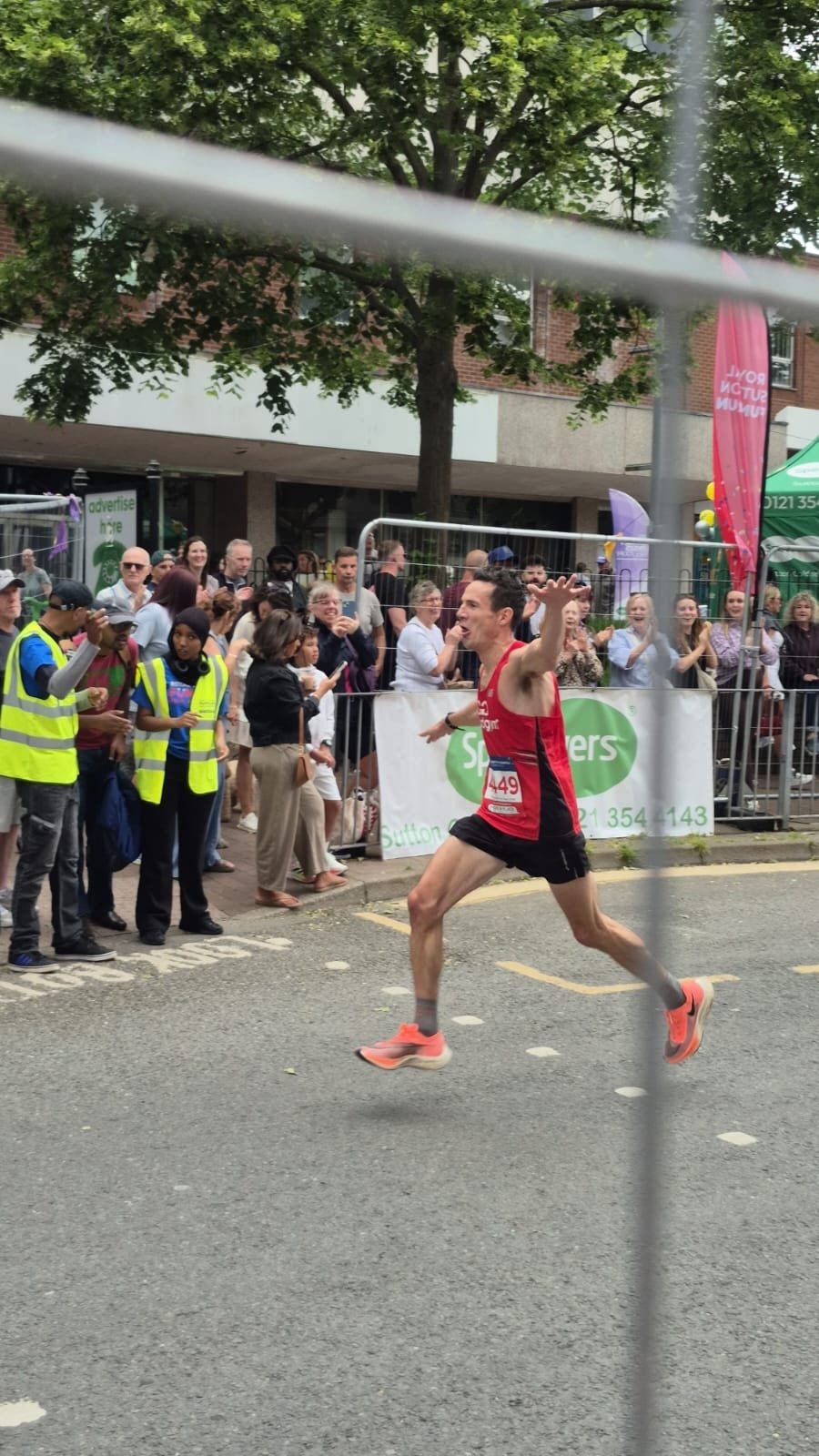 Jonny Carter Carter approaching the finish line at the Royal Sutton Fun Run 2026