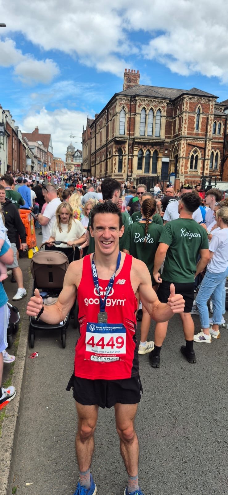 Jonny Carter after finishing 4th at the Royal Sutton Fun Run 2026 in Sutton Coldfield